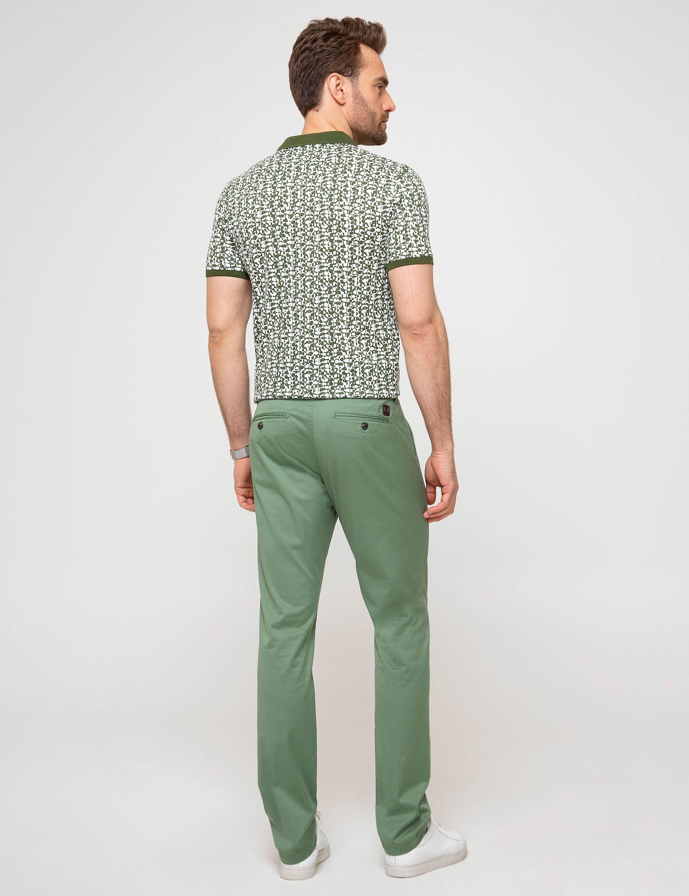 Yeşil Slim Fit Kanvas Pantolon