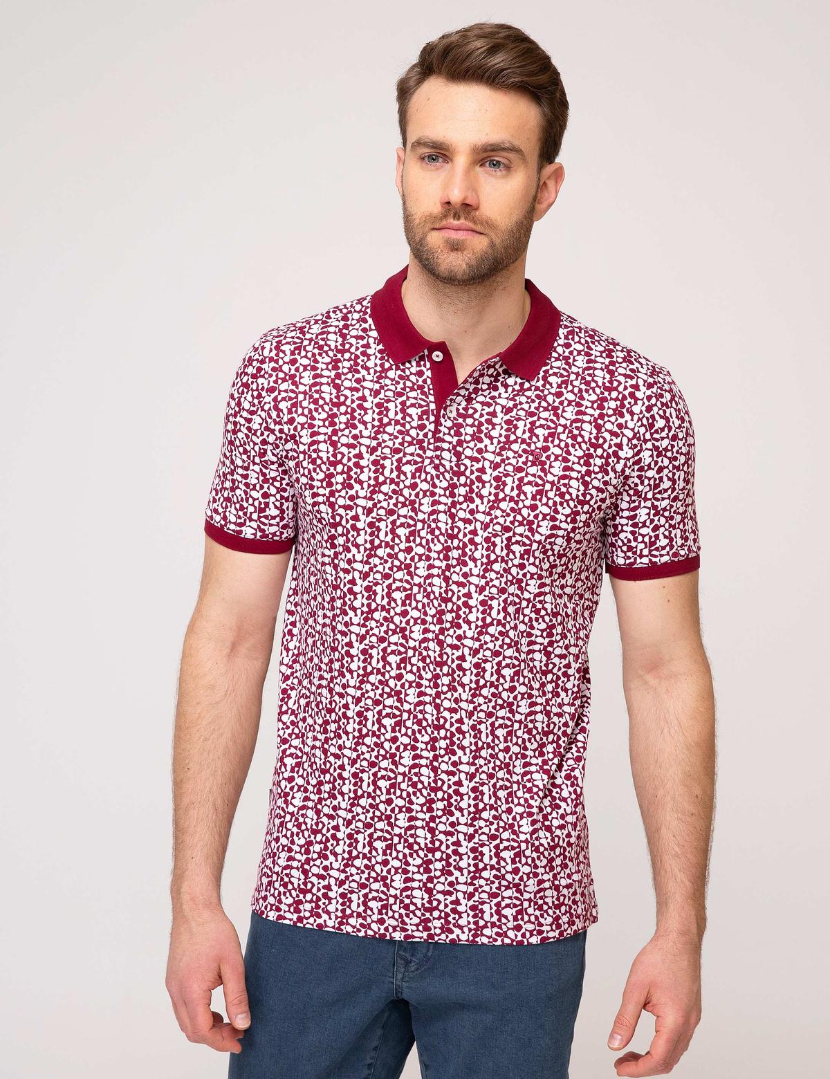 Bordo Slim Fit Polo Yaka Tişört