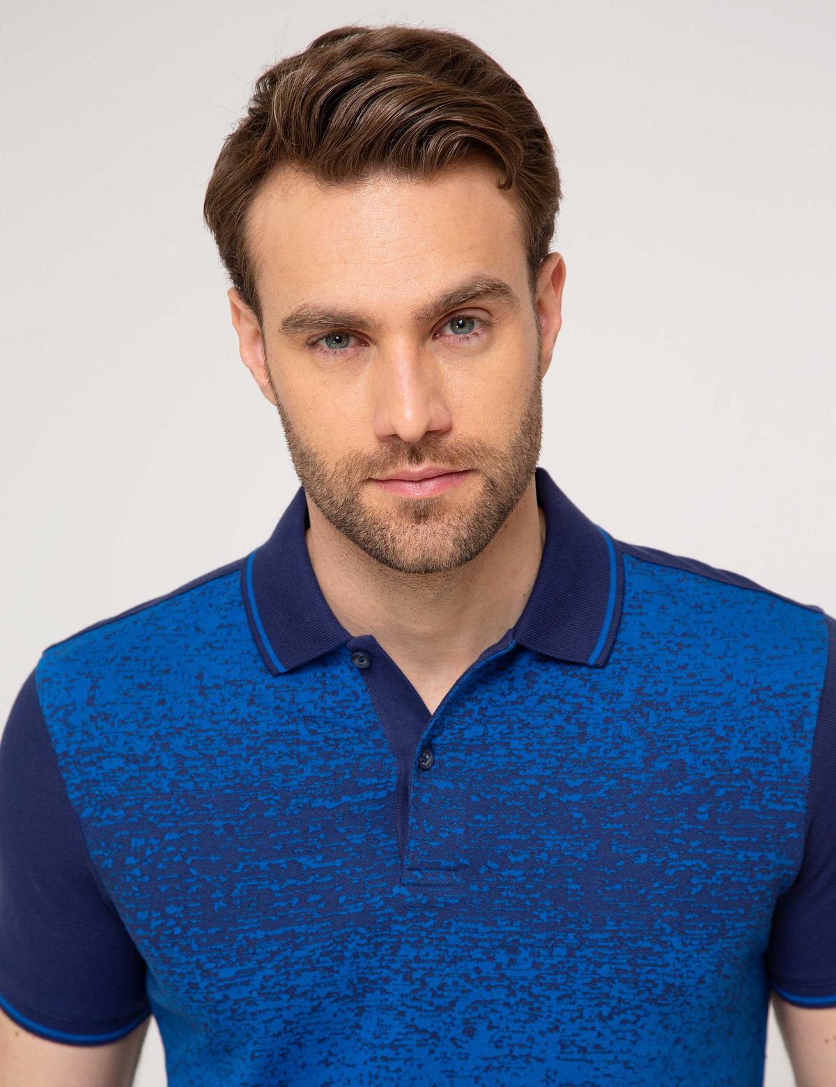Lacivert Slim Fit Polo Yaka Tişört