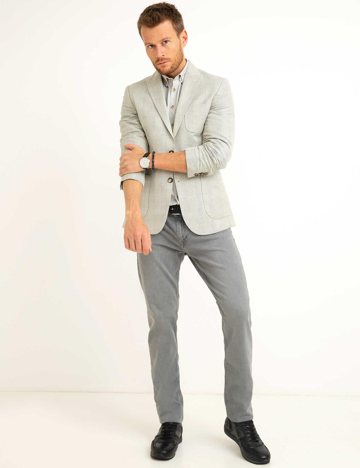 Gri Slim Fit Ceket