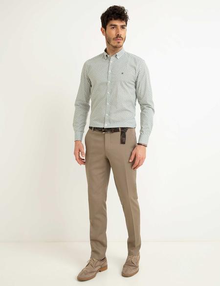 Yeşil Slim Fit Uzun Kollu Gömlek