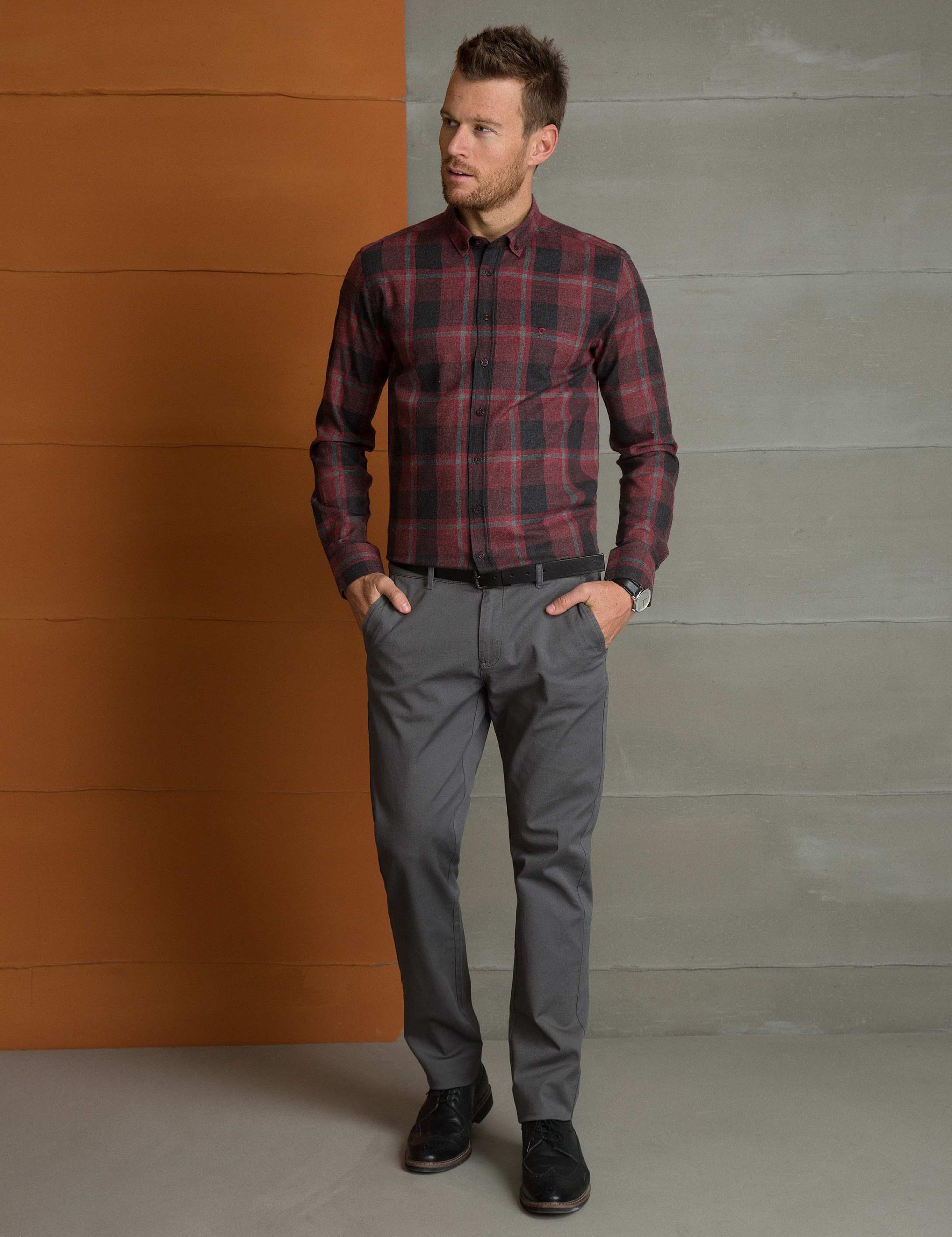 Antrasit Slim Fit Kanvas Pantolon
