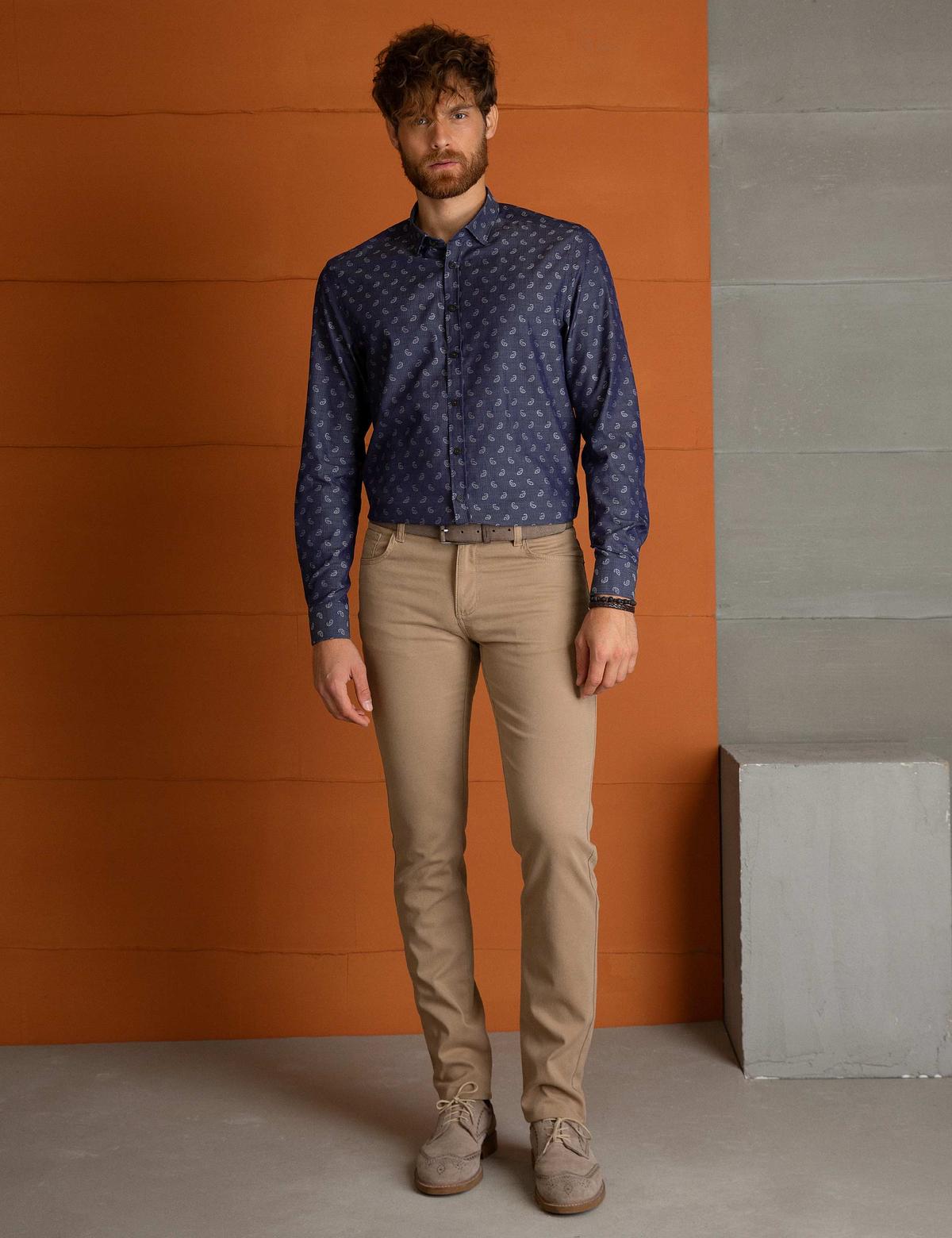 İndigo Slim Fit Gömlek