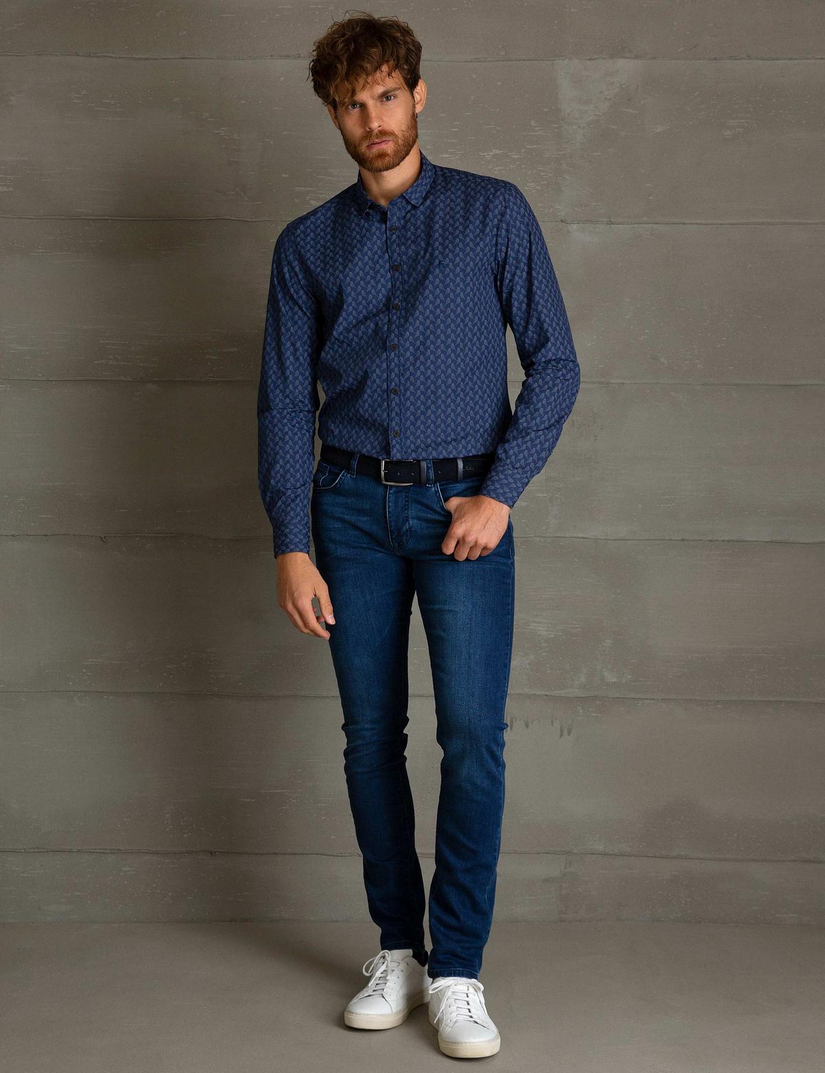 Lacivert Slim Fit Gömlek