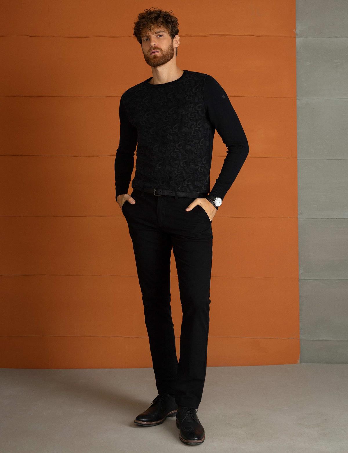 Siyah Slim Fit Chino Pantolon