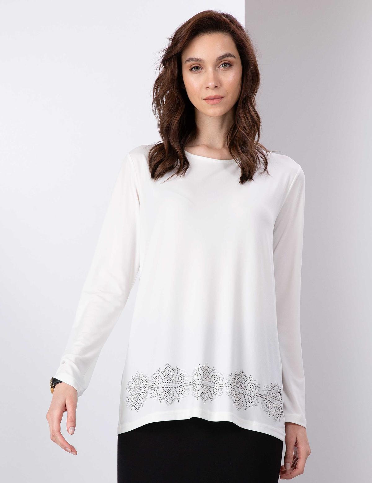 Ekru Comfort Fit Bluz