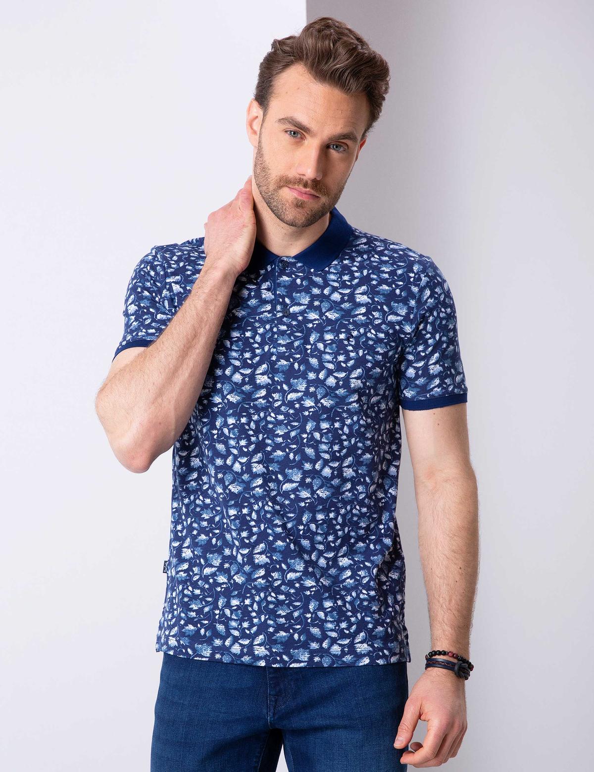 Lacivert Slim Fit Polo Yaka Tişört