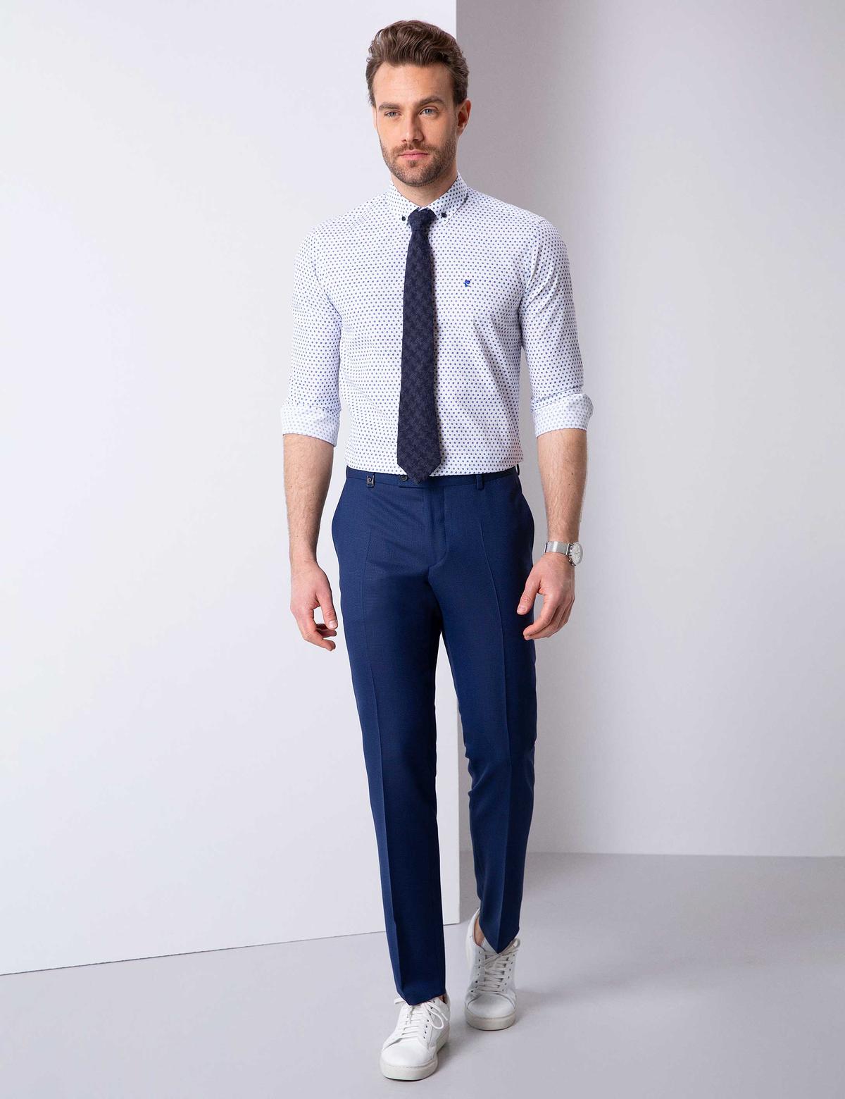 Açık Lacivert Slim Fit Pantolon