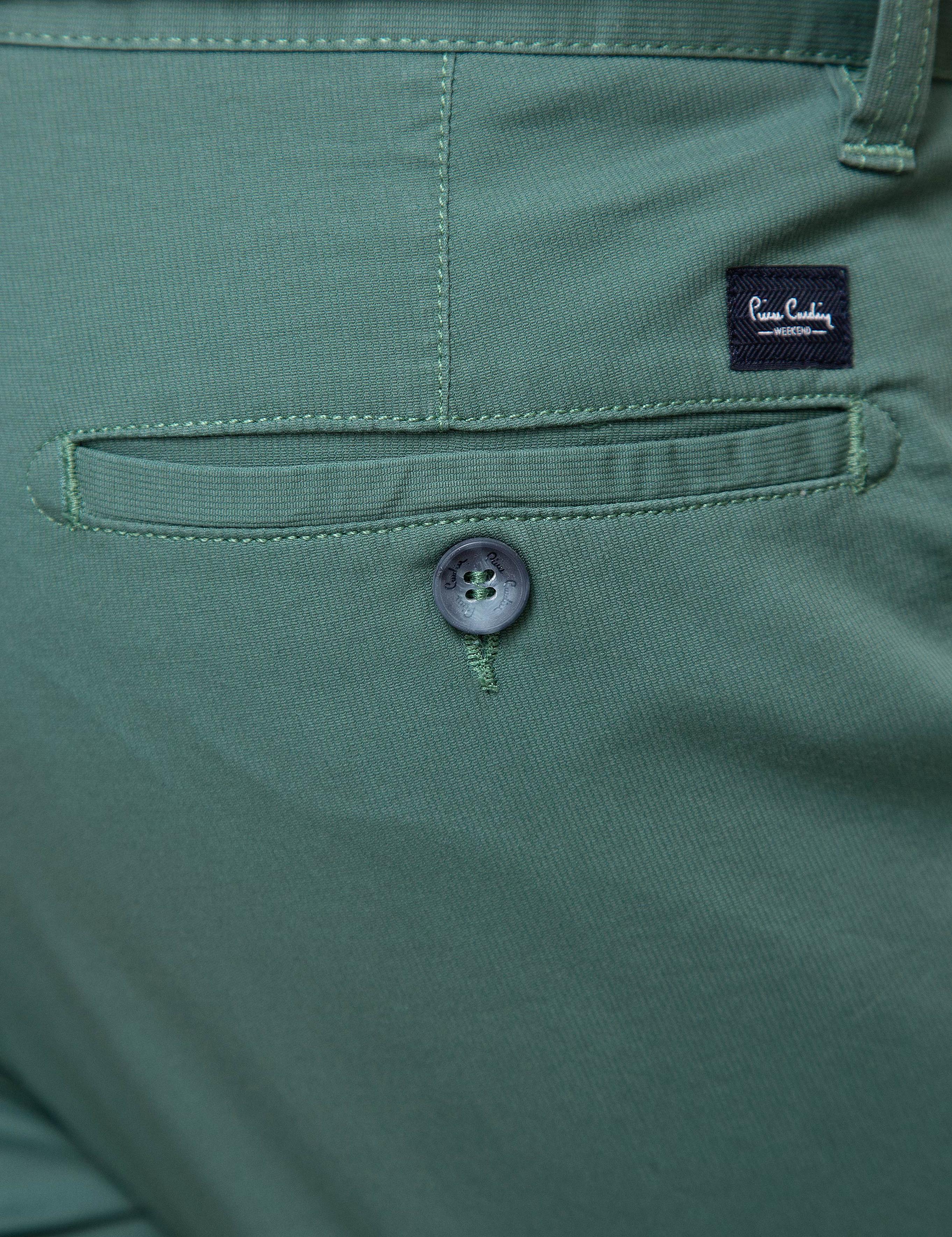 Yeşil Slim Fit Kanvas Pantolon