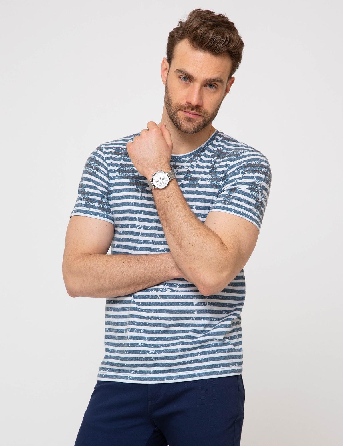 İndigo Slim Fit Bisiklet Yaka T-Shirt
