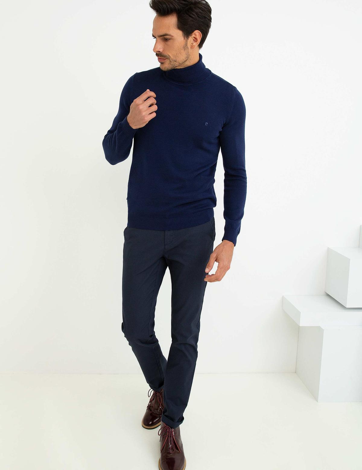 Lacivert Slim Fit Chino Pantolon