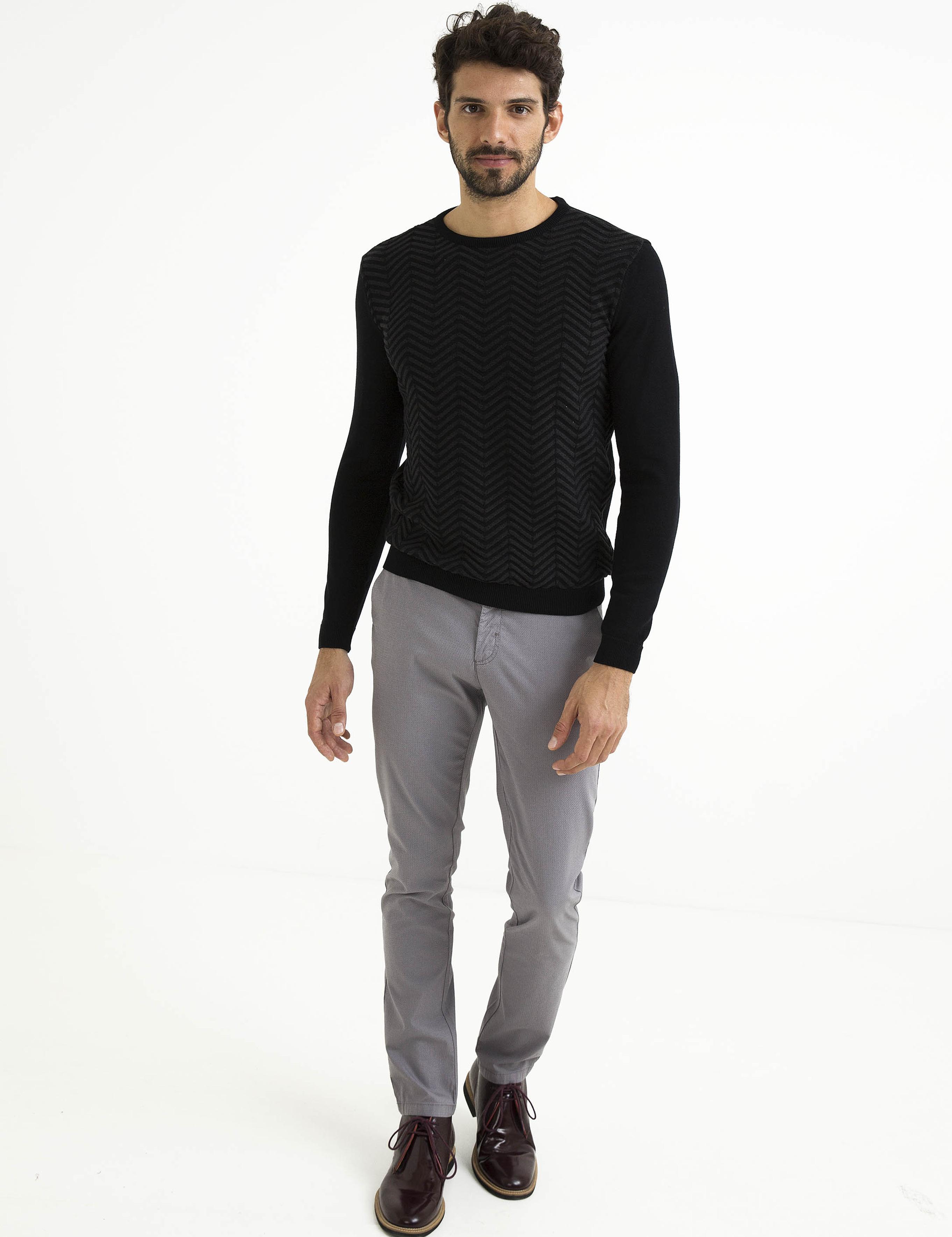 Siyah Slim Fit Kazak