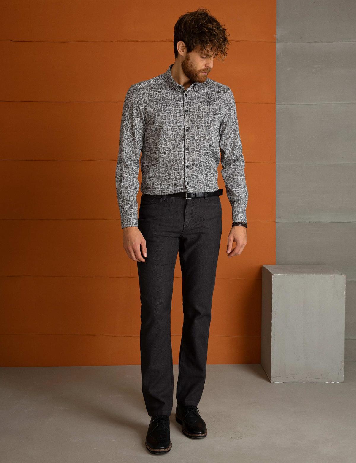 Gri Slim Fit Gömlek