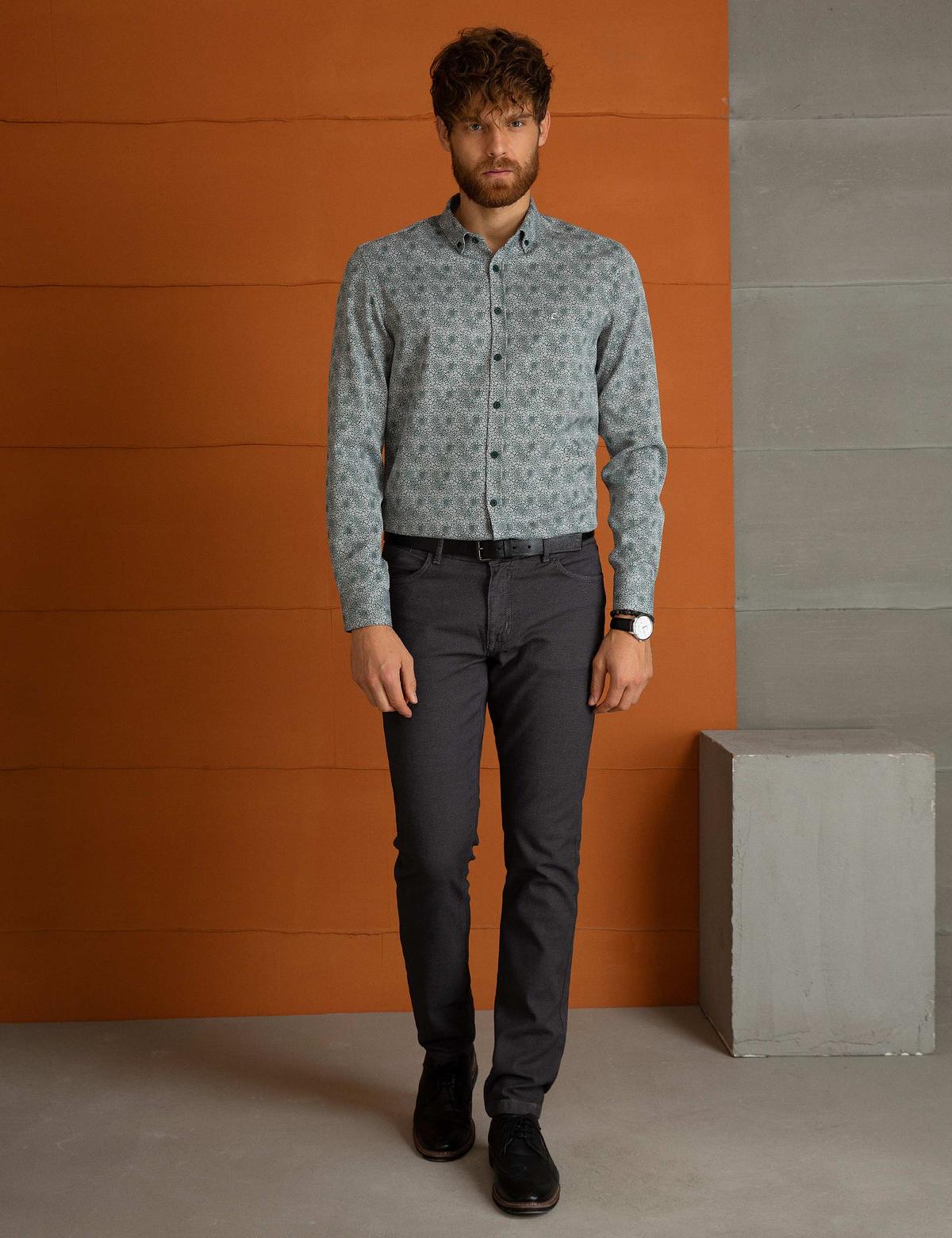 Yeşil Slim Fit Gömlek