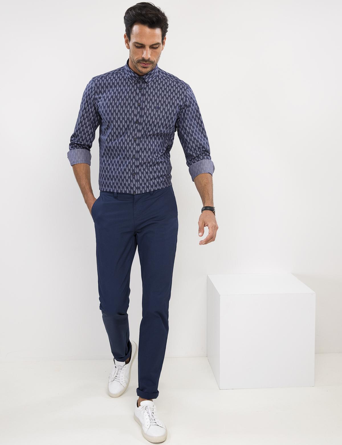 Lacivert Slim Fit Gömlek