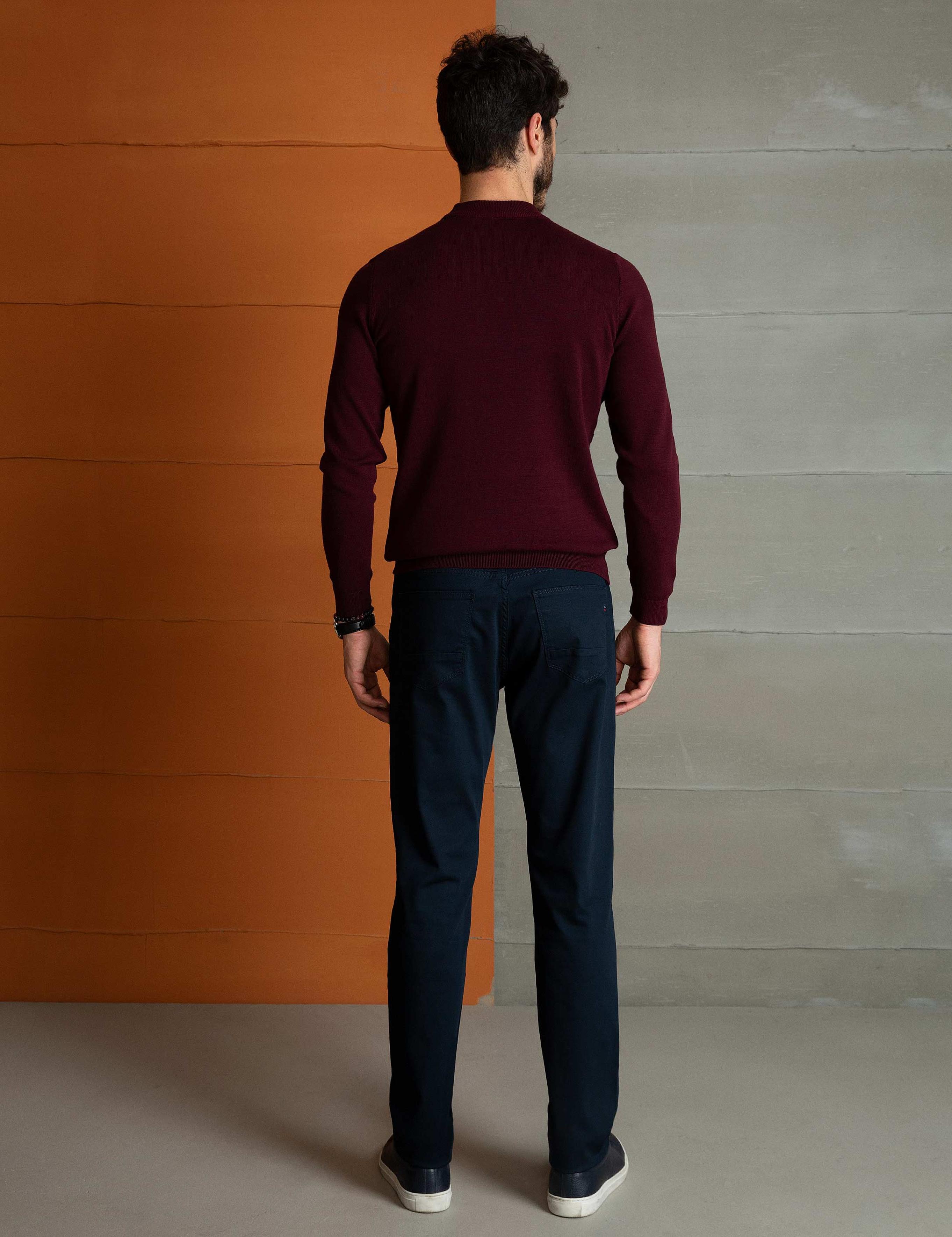 Lacivert Slim Fit Chino Pantolon
