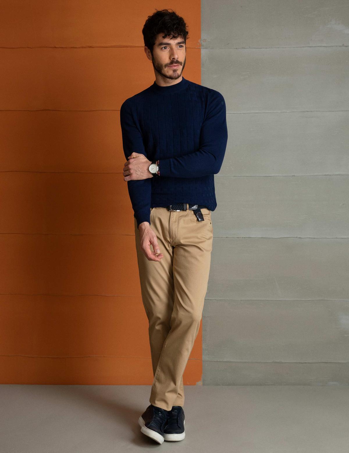 Camel Slim Fit Chino Pantolon