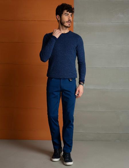 İndigo Slim Fit Kanvas Pantolon