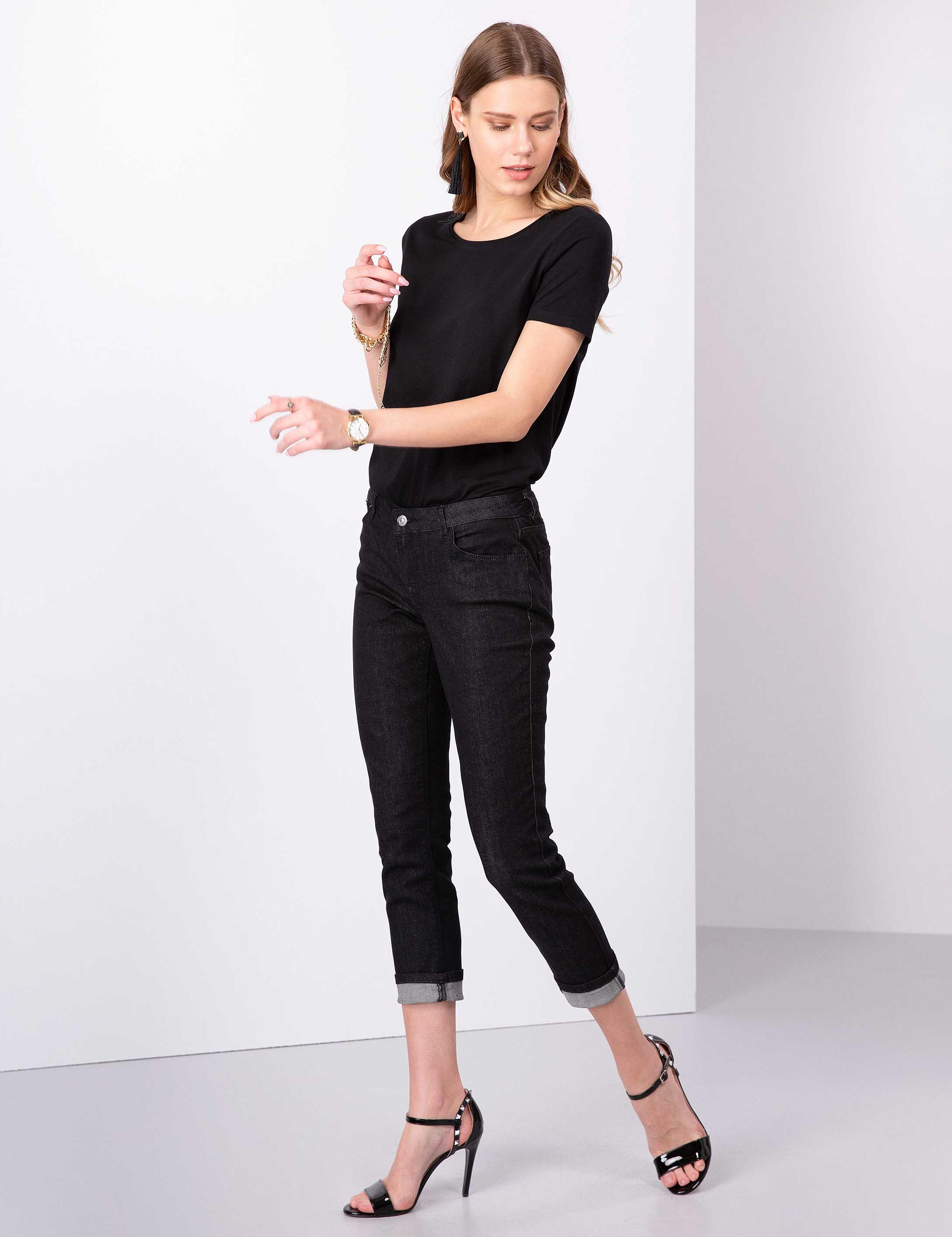 Siyah Slim Fit Jean Pantolon