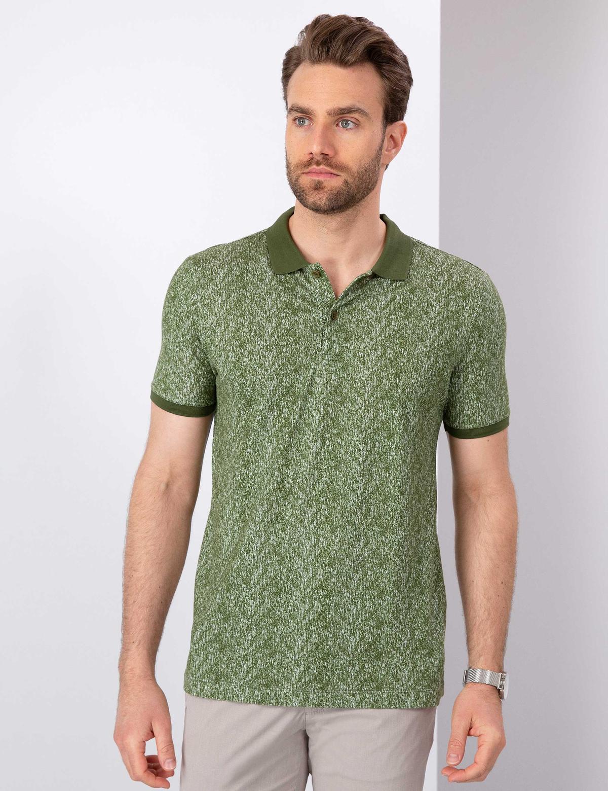Yeşil Slim Fit Polo Yaka Tişört