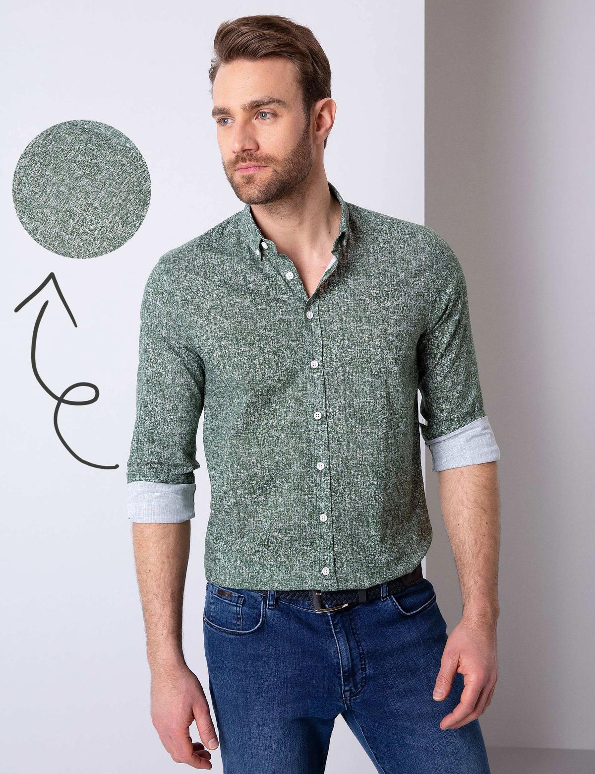 Yeşil Slim Fit Gömlek