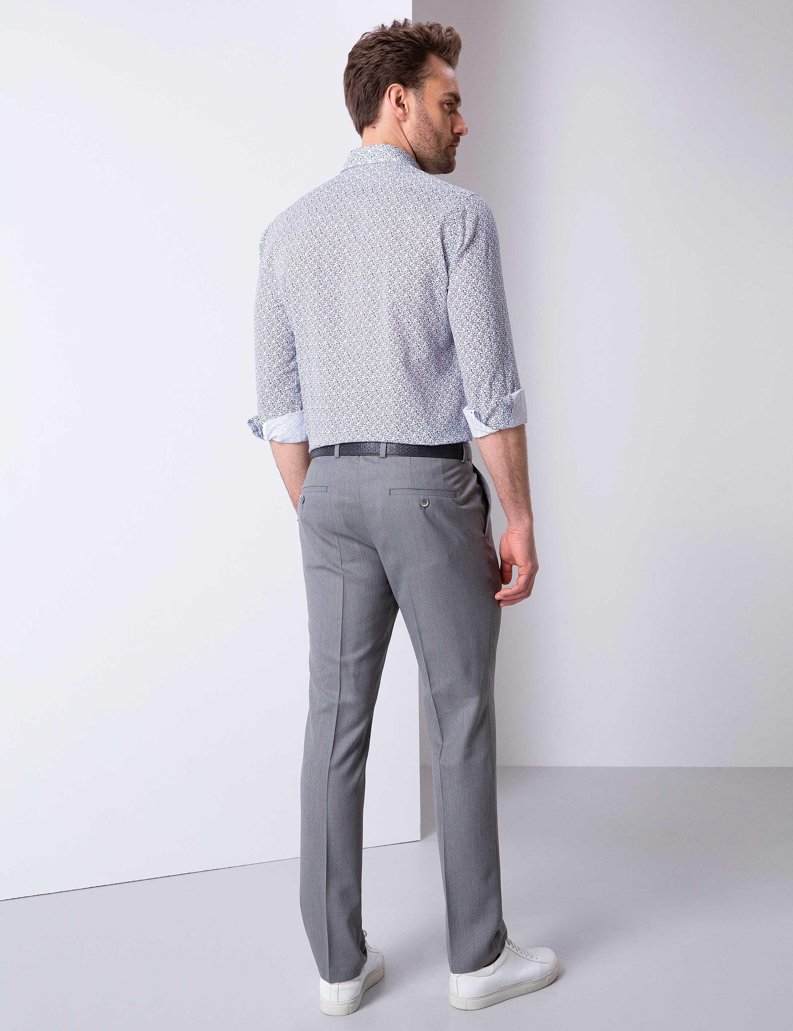 Gri Slim Fit Pantolon