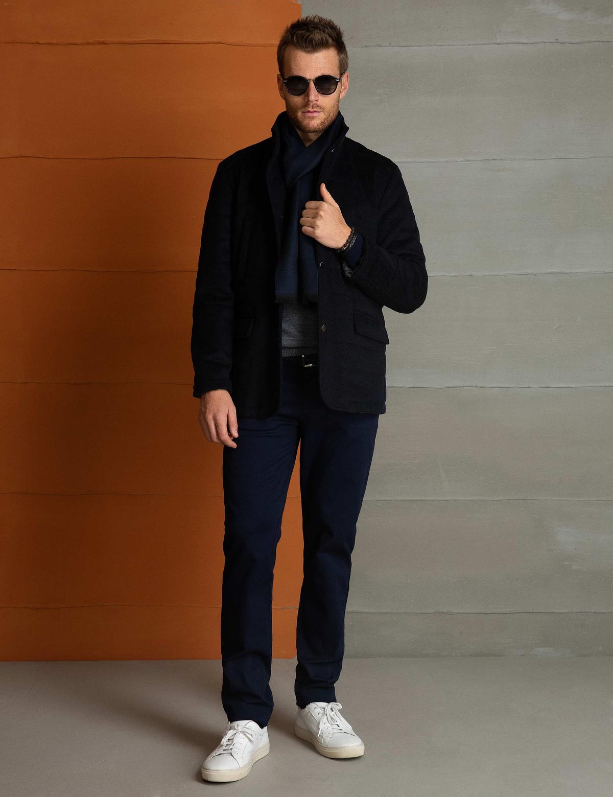 Lacivert Ex.Slim Fit Palto