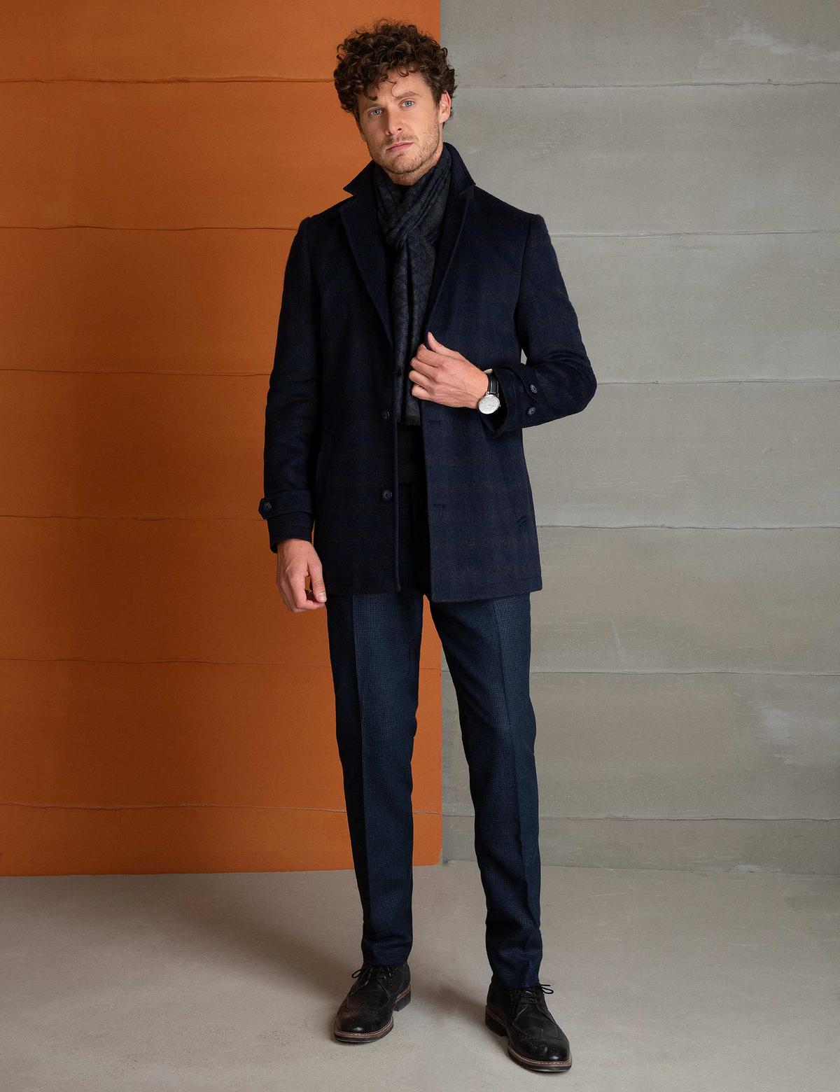 Lacivert Ex.Slim Fit Palto