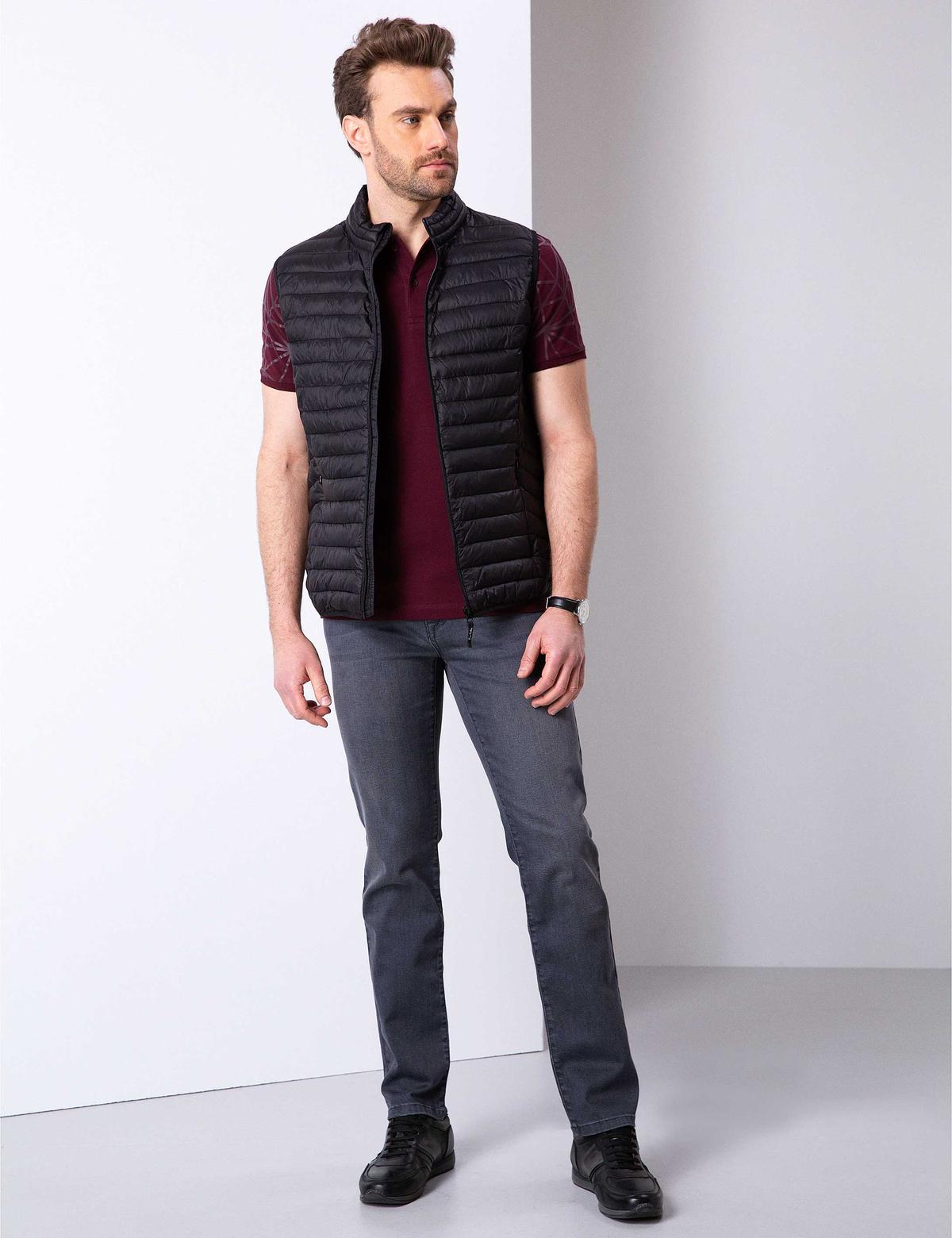 Koyu Gri Regular Fit Denim Pantolon