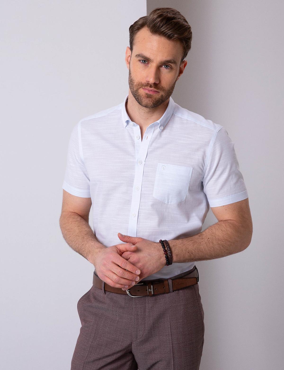 Açık Mavi Regular Fit Kısa Kollu Gömlek