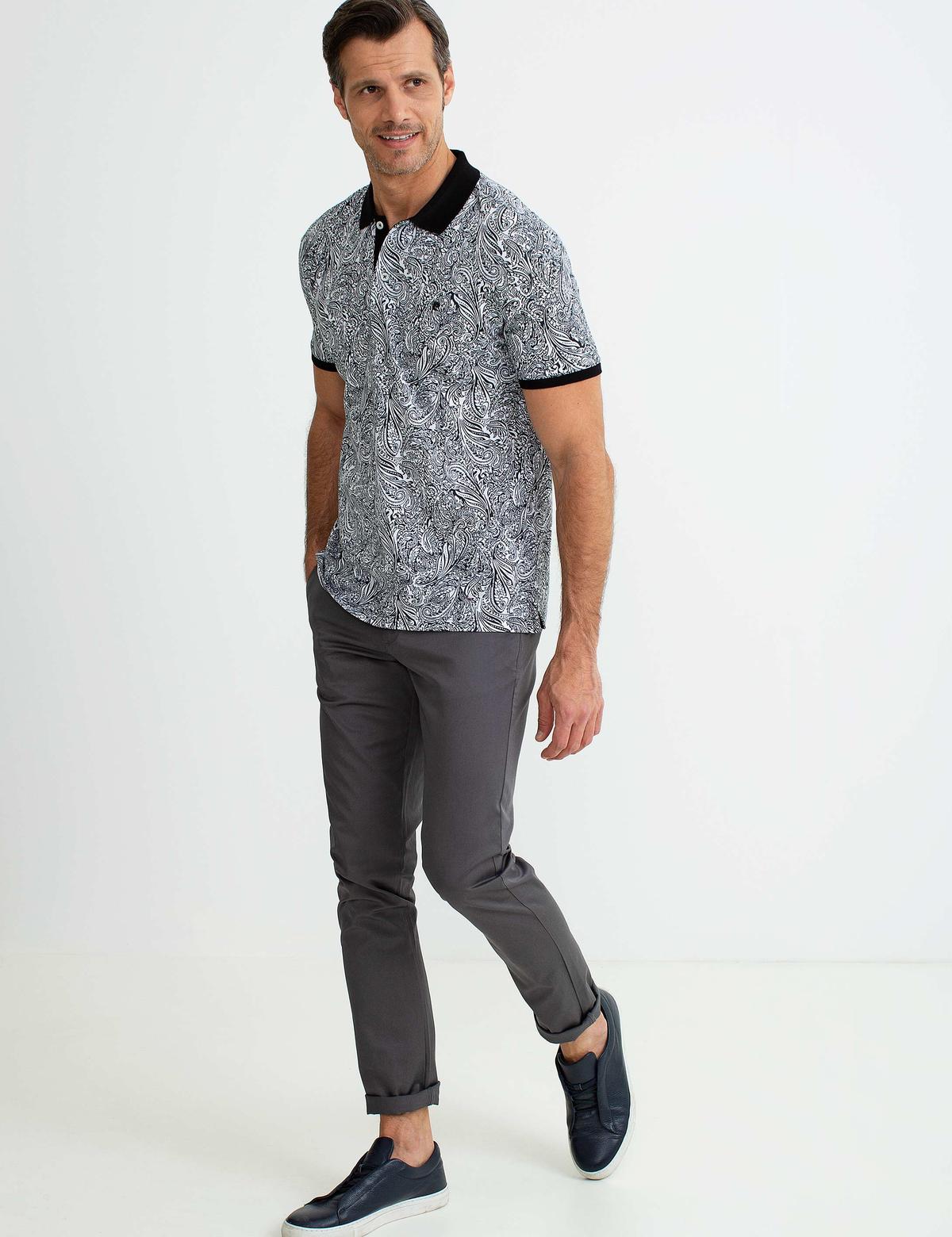 Gri Slim Fit Kanvas Pantolon
