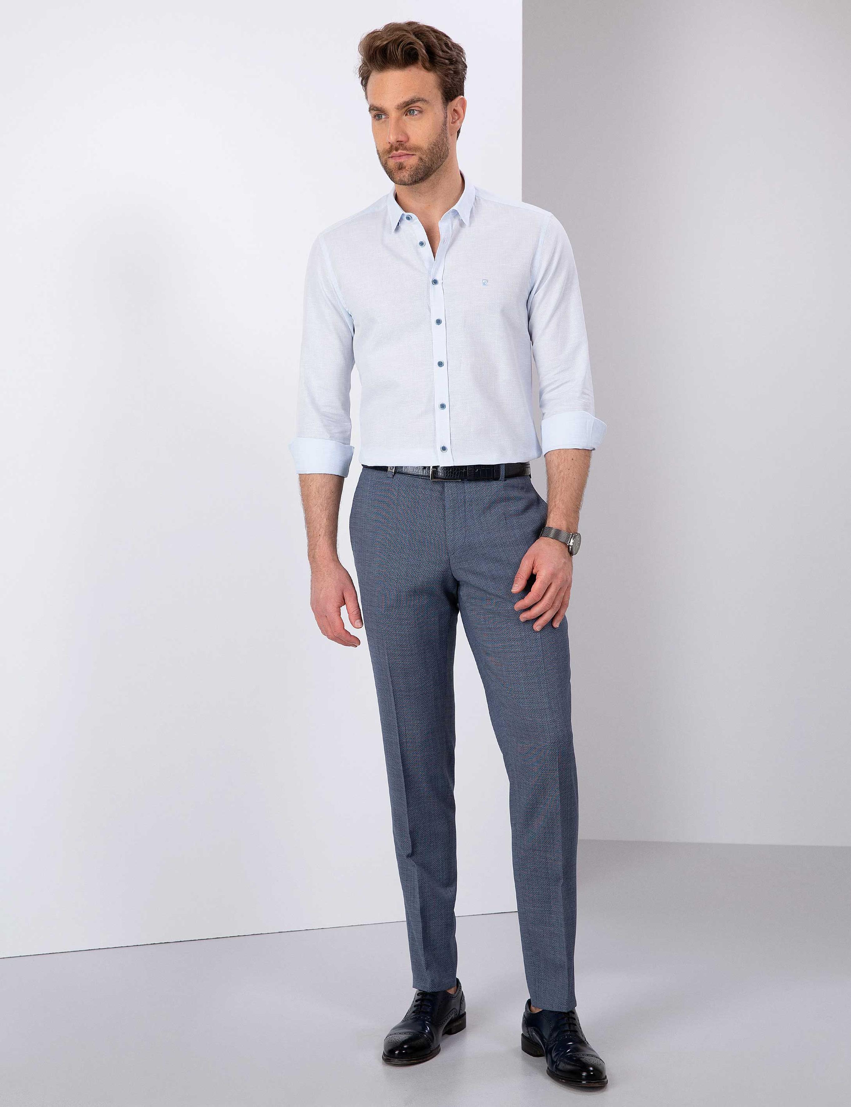 Koyu Mavi Ex. Slim Fit Kumaş Pantolon