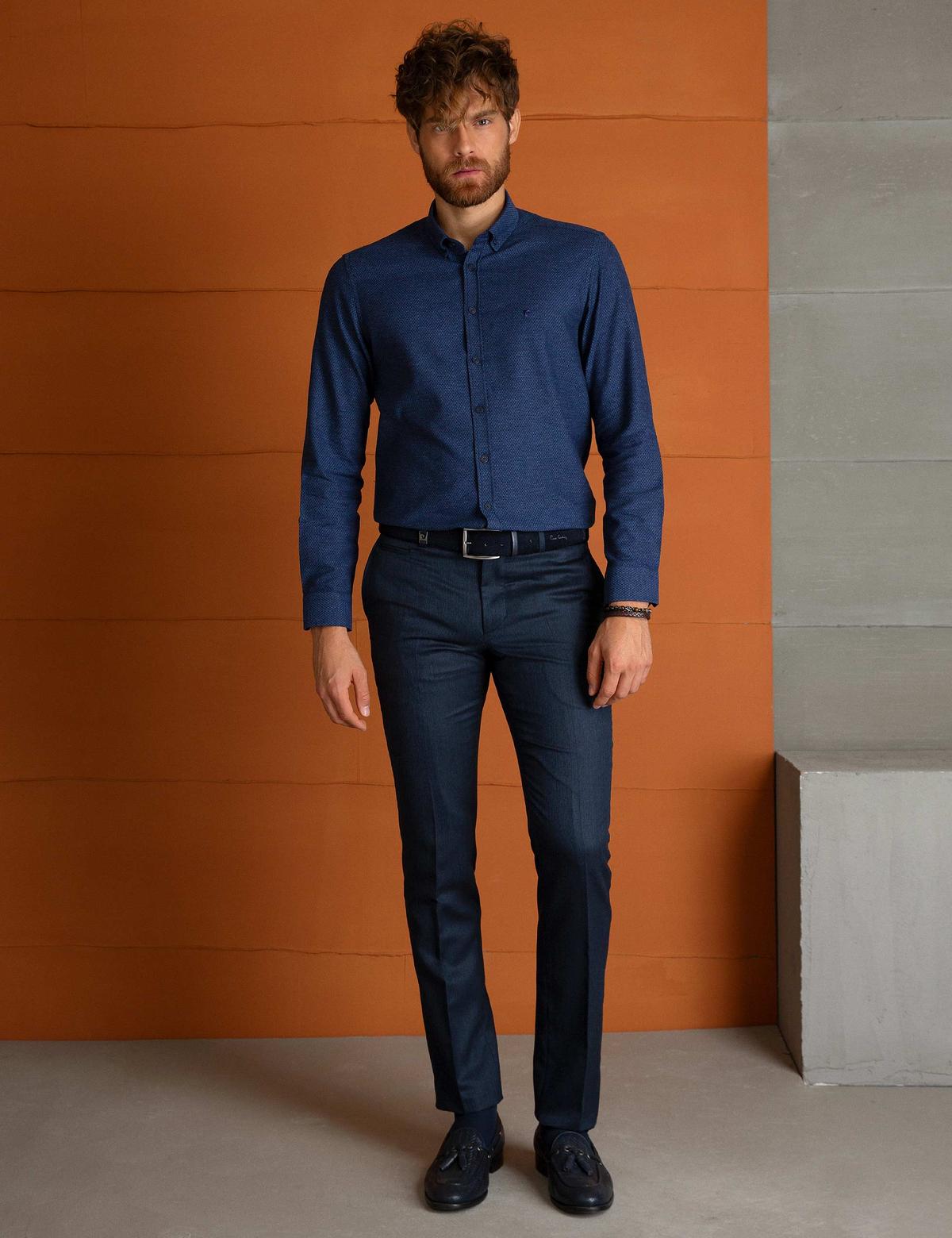 Lacivert Slim Fit Gömlek