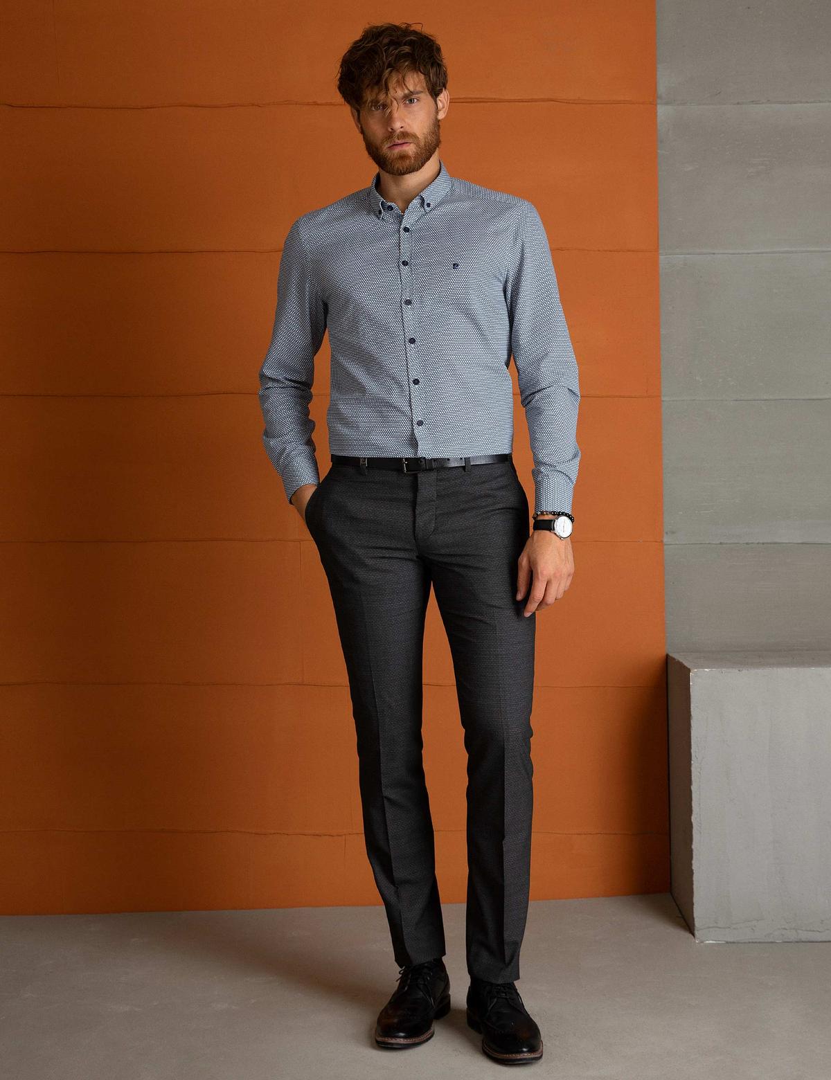Lacivert Slim Fit Gömlek