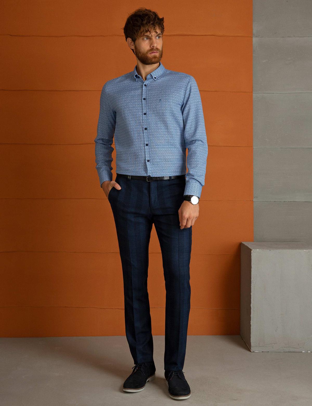 Mavi Slim Fit Gömlek