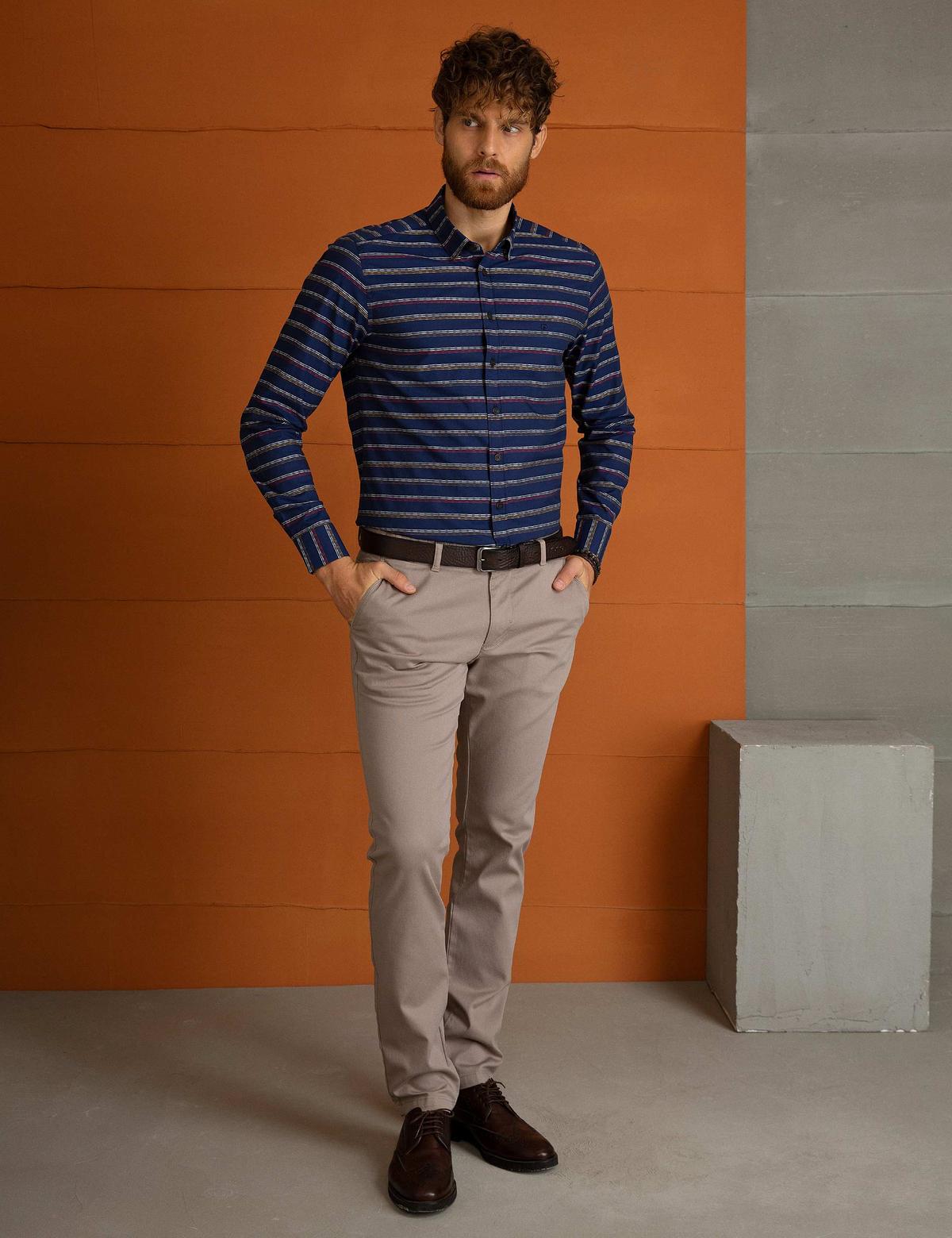 Lacivert Slim Fit Gömlek