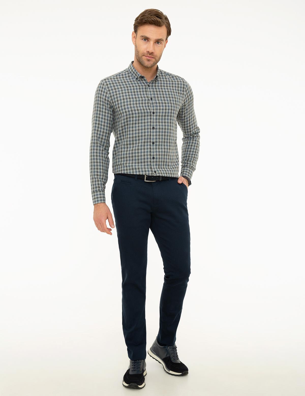 Lacivert Slim Fit Chino Pantolon