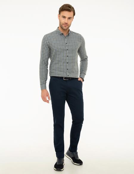Lacivert Slim Fit Chino Pantolon