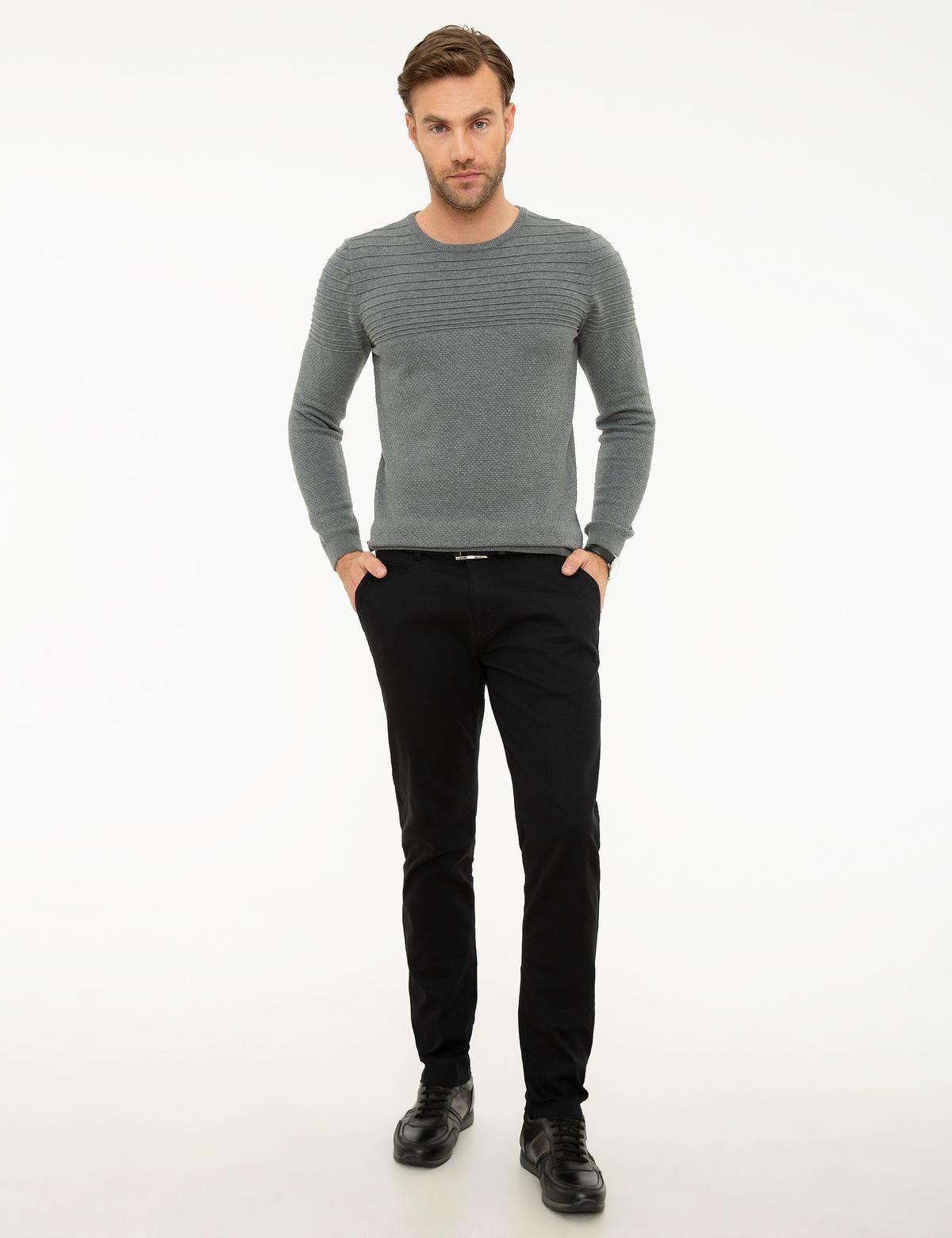 Siyah Slim Fit Chino Pantolon