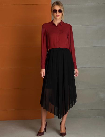 Bordo Regular Fit Uzun Kollu Gömlek