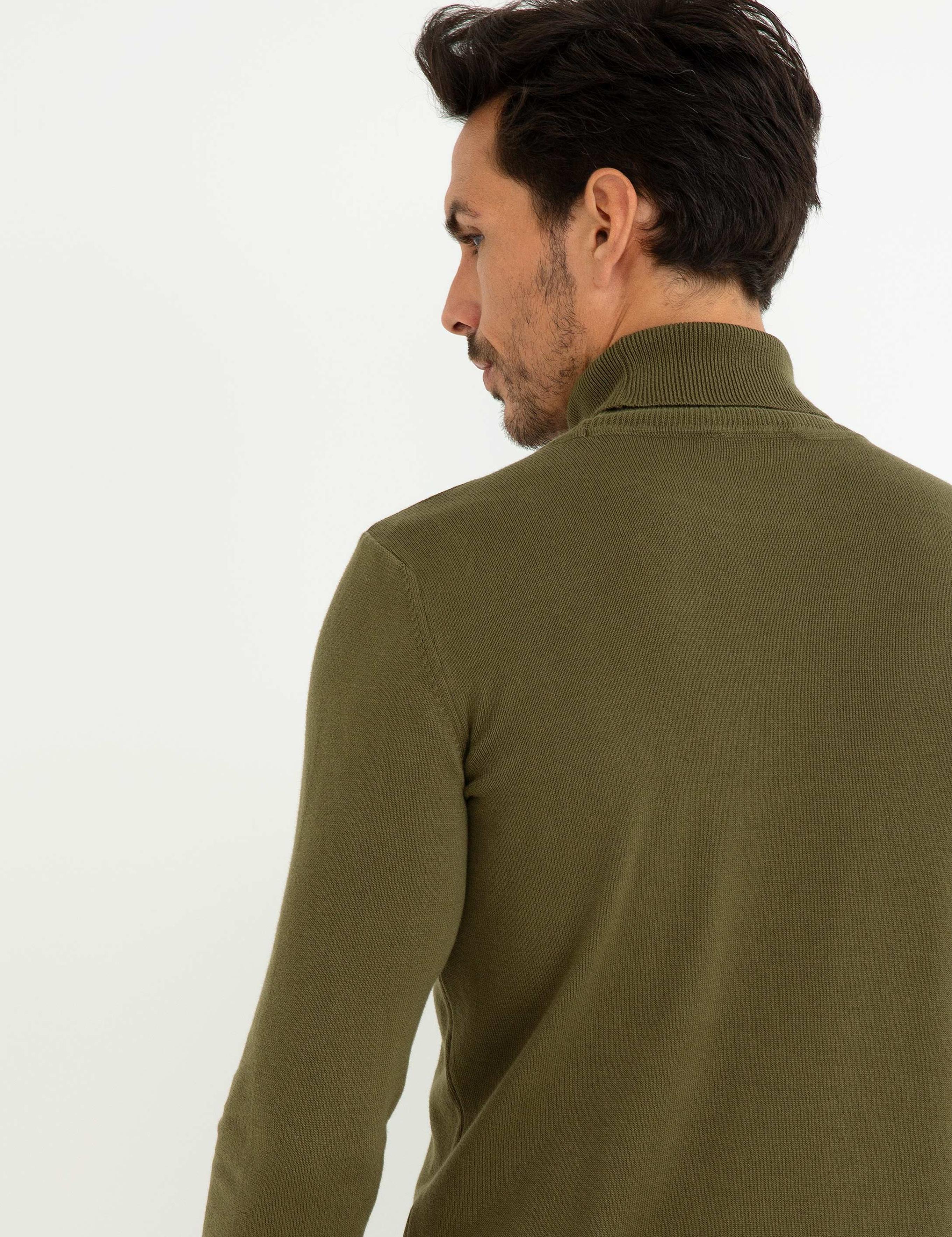 Haki Slim Fit Basic Kazak