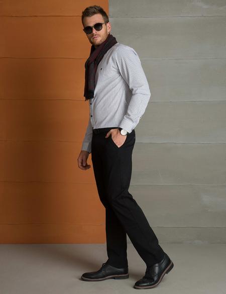 Siyah Slim Fit Kanvas Pantolon
