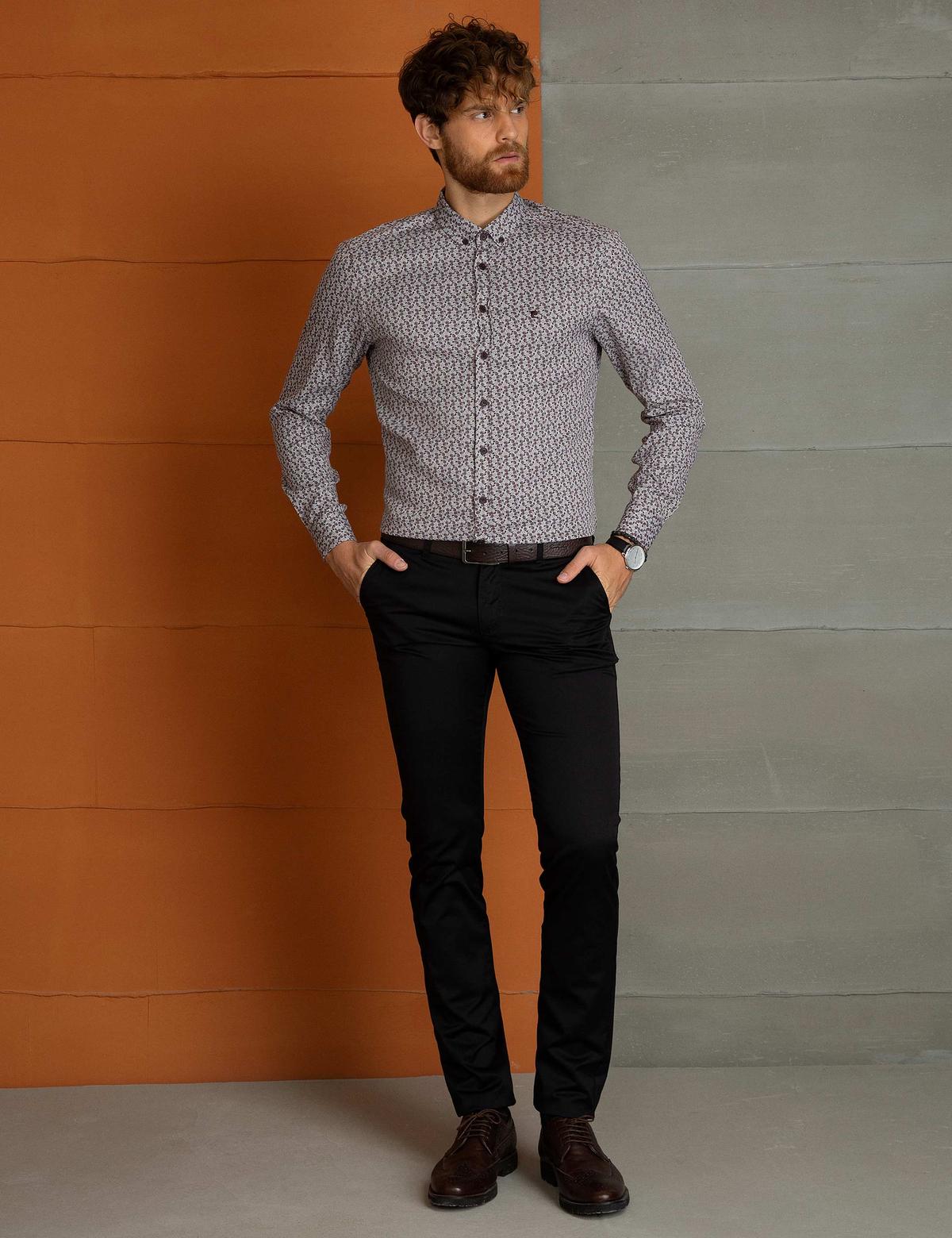 Siyah Slim Fit Chino Pantolon