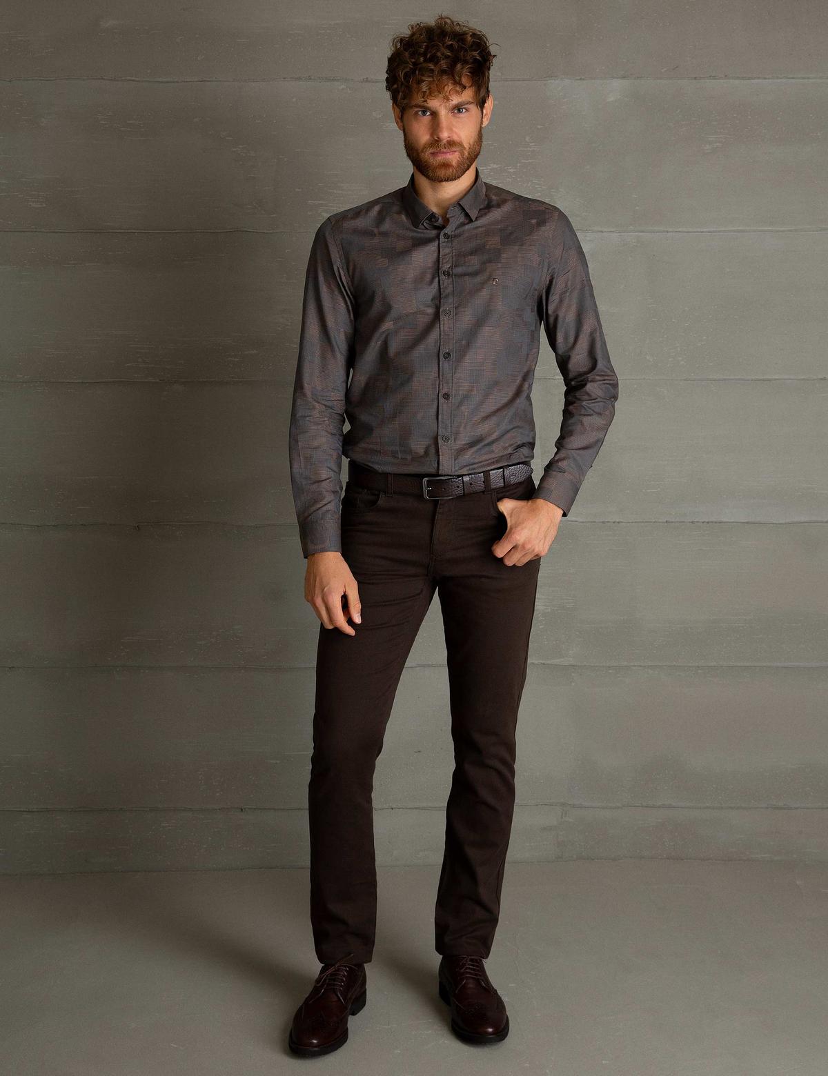 Kahverengi Slim Fit Chino Pantolon