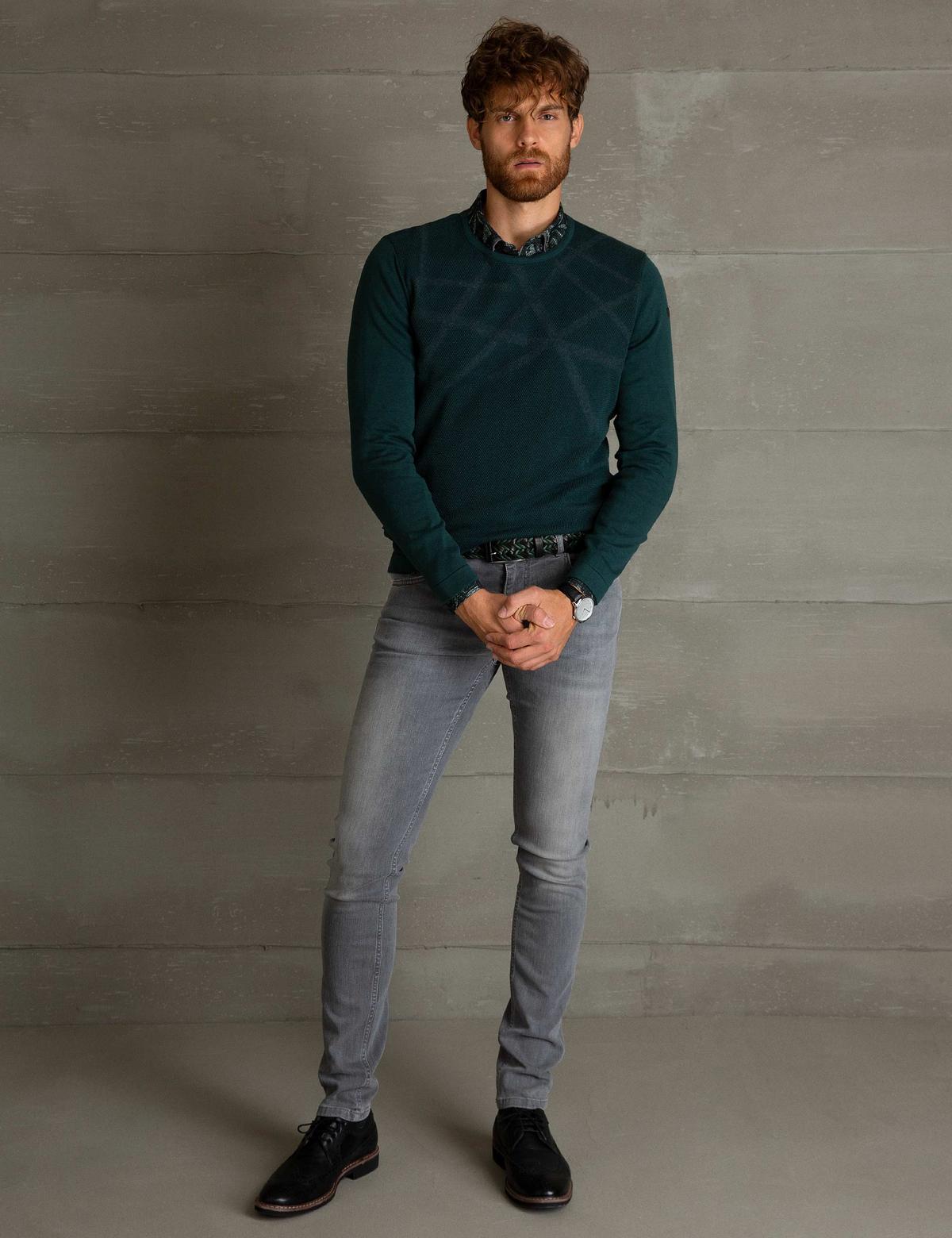 Yeşil Slim Fit Triko Kazak