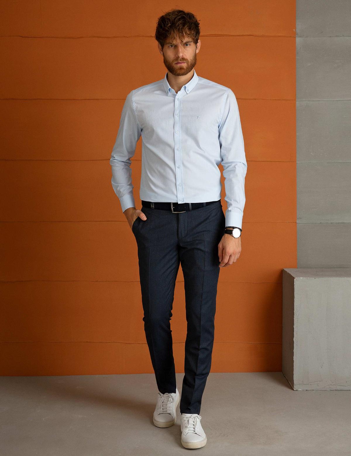 Açık Mavi Slim Fit Gömlek