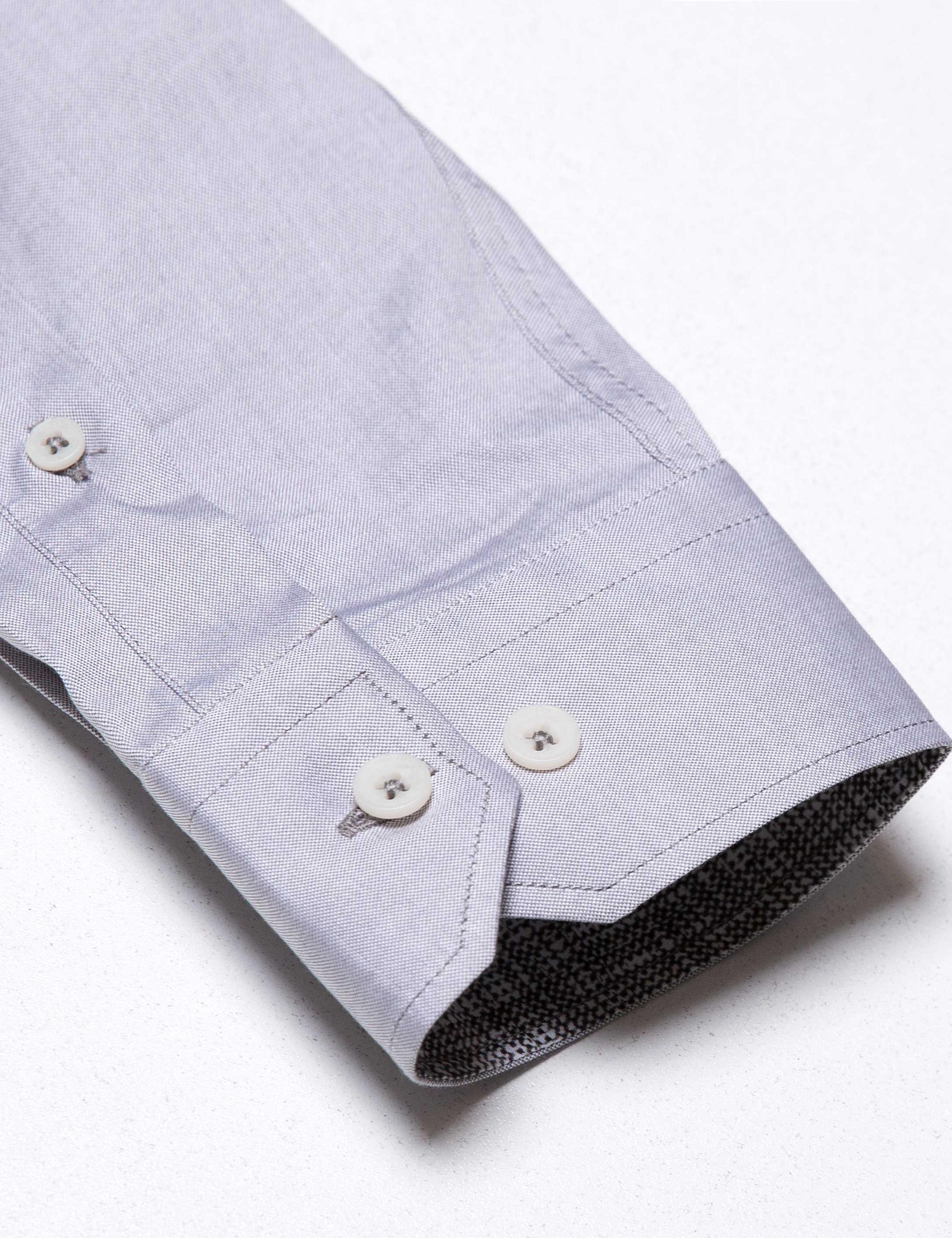 Gri Slim Fit Uzun Kollu Gömlek
