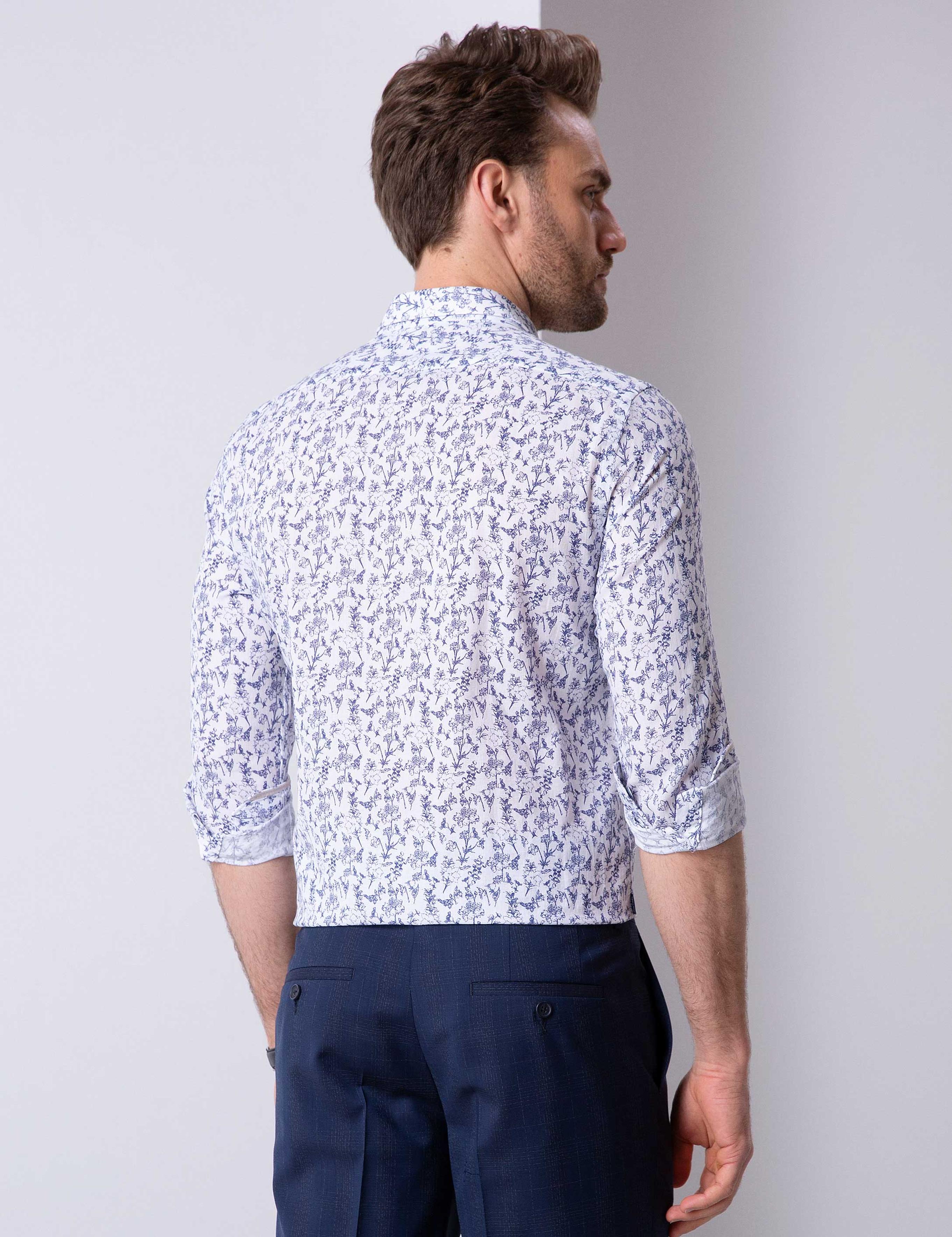 Mavi Slim Fit Uzun Kollu Gömlek