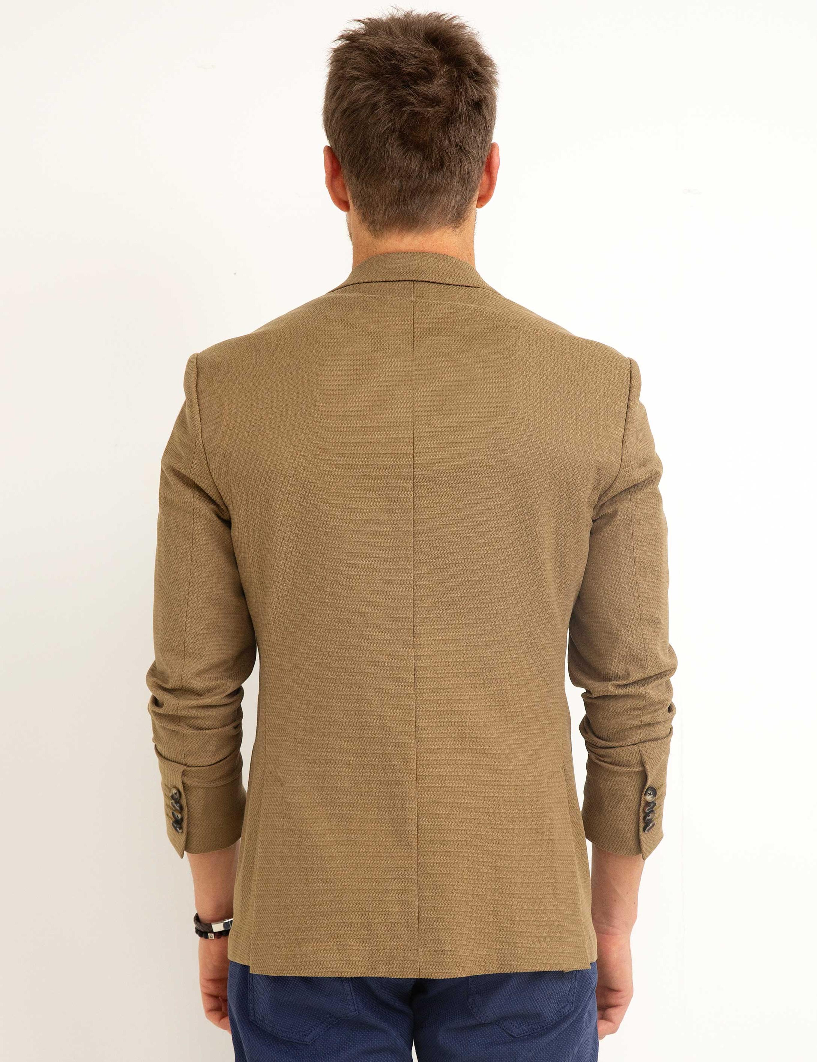 Camel Slim Fit Ceket