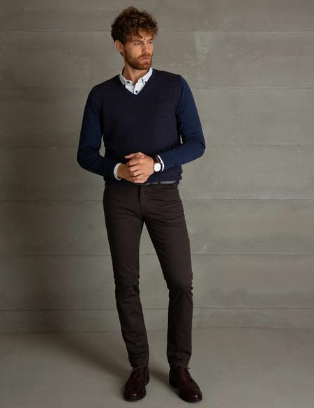 Kahverengi Slim Fit Chino Pantolon